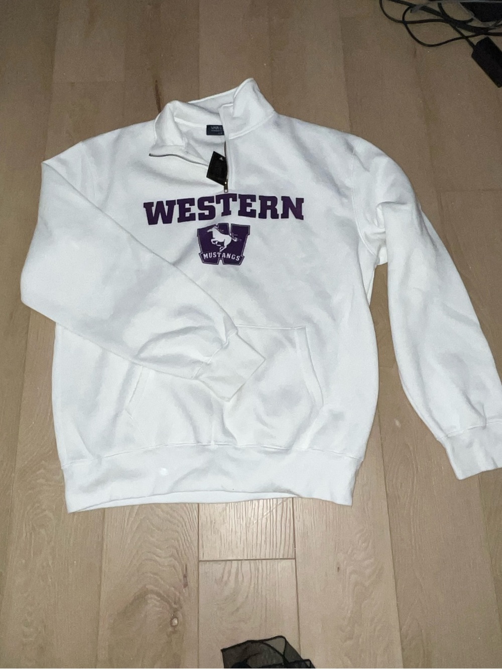 Western University white quarter zip